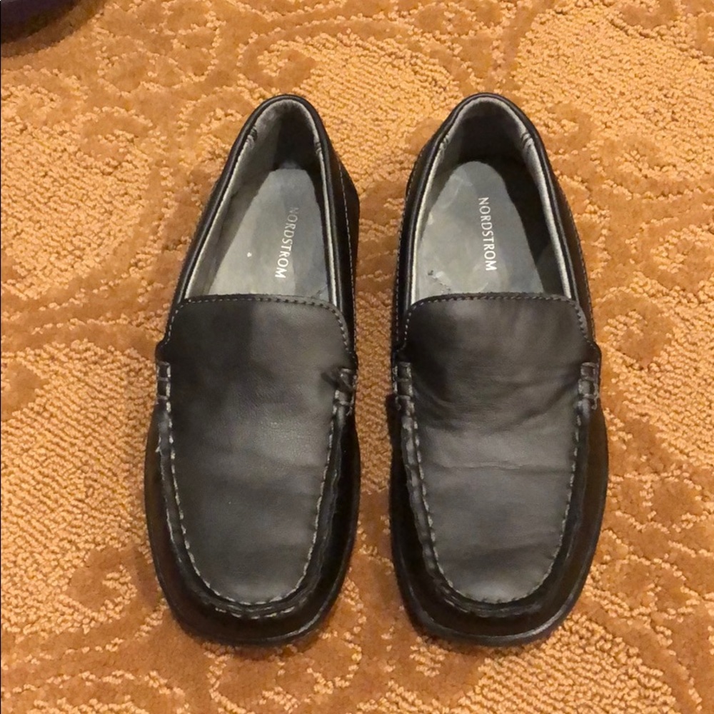 Boys black loafers